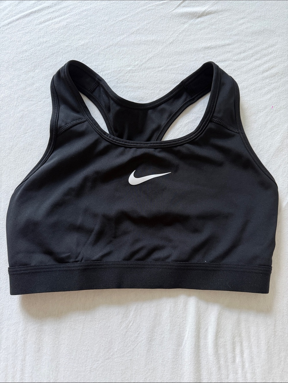 Nike Black Racerback Sports Bra with White Swoosh